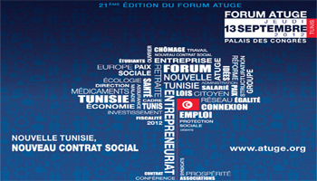 Tunisie : Le Contrat social, le 14 janvier 2013 L’Association des Tunisiens des grandes écoles (Atuge) a organisée son 21ème forum