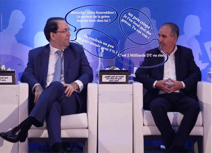 Dialogue imaginaire entre le chef du gouvernement et le SG de l’UGTT tunisiens