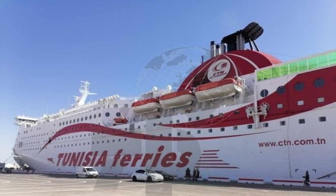 Premier voyage de départ à bord du navire Carthage depuis le port de Zarzis