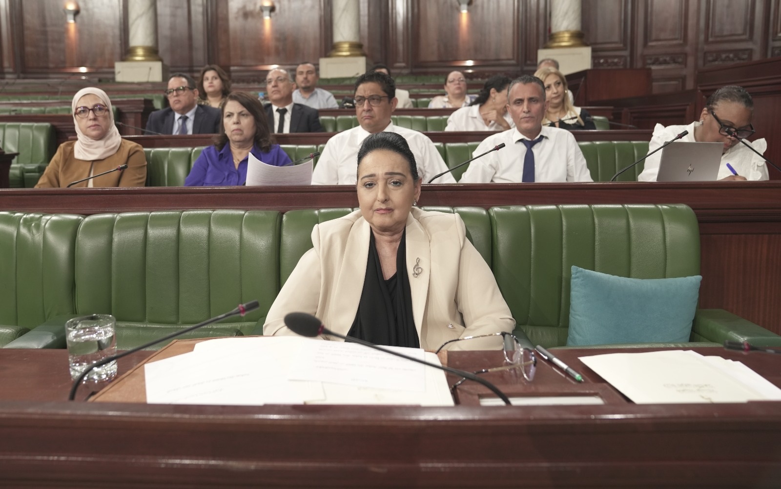 Ministrica za kulturo Tunizije, Amina Srarfi, je bila zaslišana glede infrastrukture, dediščine in korupcije