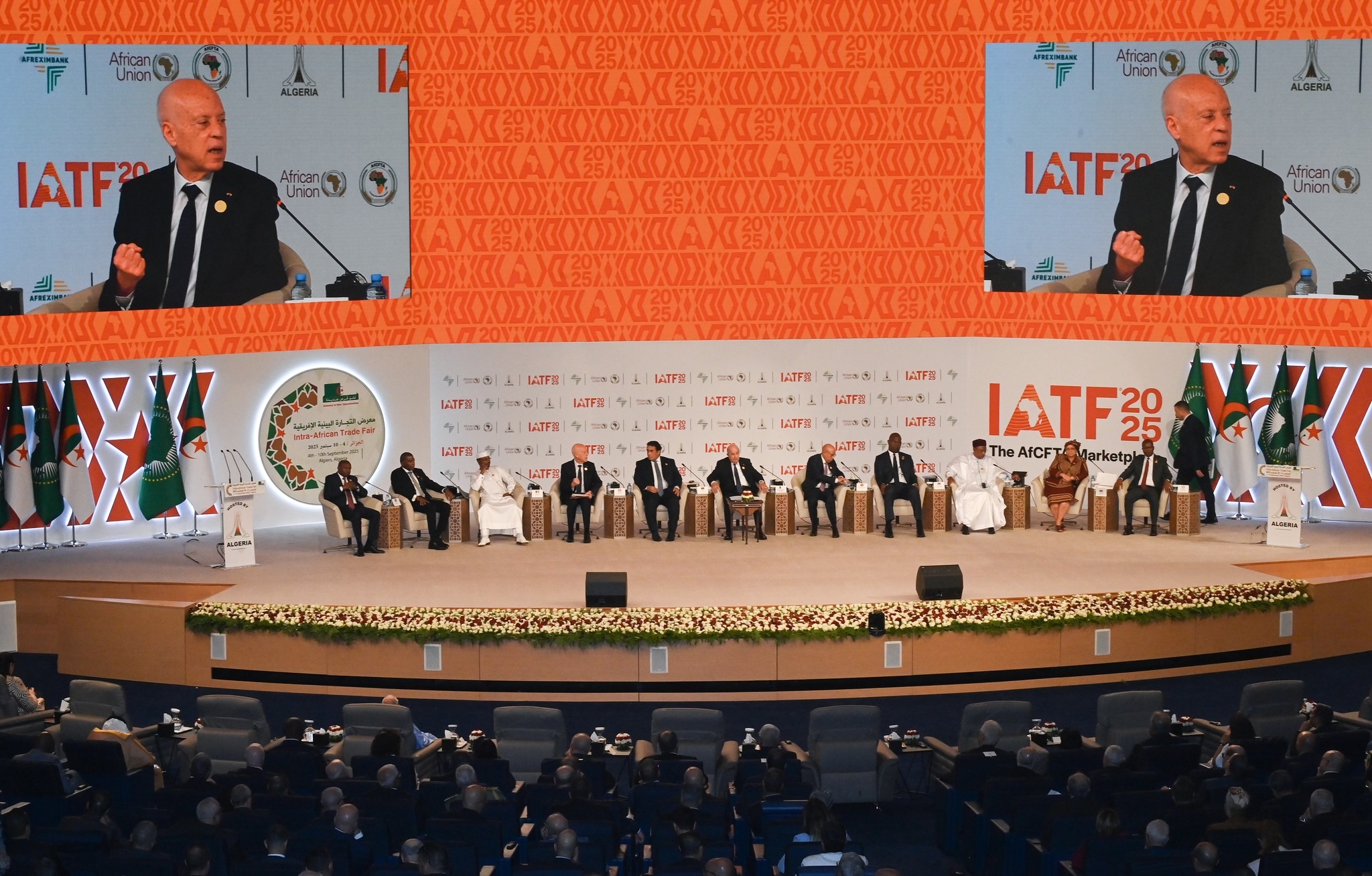 V Alžiru poteka 4. Intra-afriški trgovinski sejem IATF 2025, Saied poziva k novemu gospodarskemu redu za Afriko