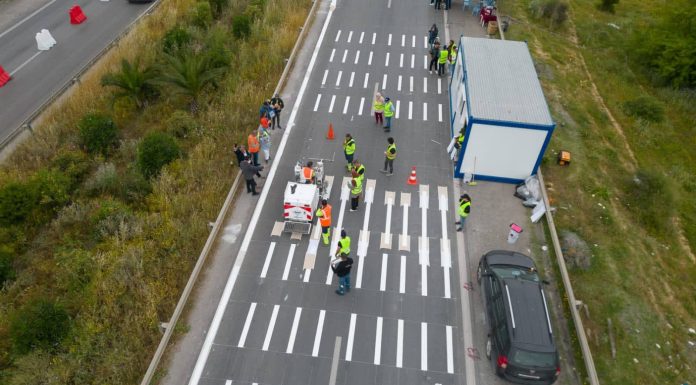 Achèvement du 2ème essai de marquage routier sur la A4